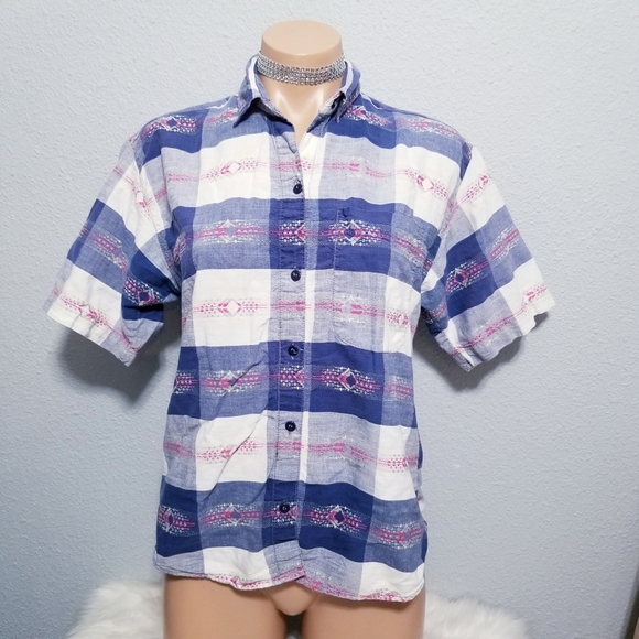 Tops - 90s Y2K cottagecore grannycore shirt top blouse MEDIUM